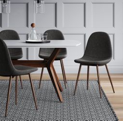 Set of 4 Copley Dining Chairs Fabric Gray