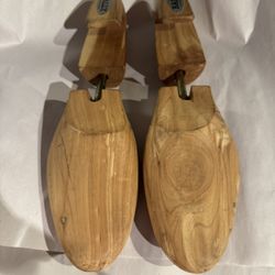Vintage Bally Cedar Wood Shoe Trees stretcher Adjustable Size Large 