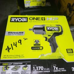 RYOBI
ONE+ HP 18V Brushless Cordless 4-Mode 1/2 in. High Torque Impact Wrench (Tool Only)