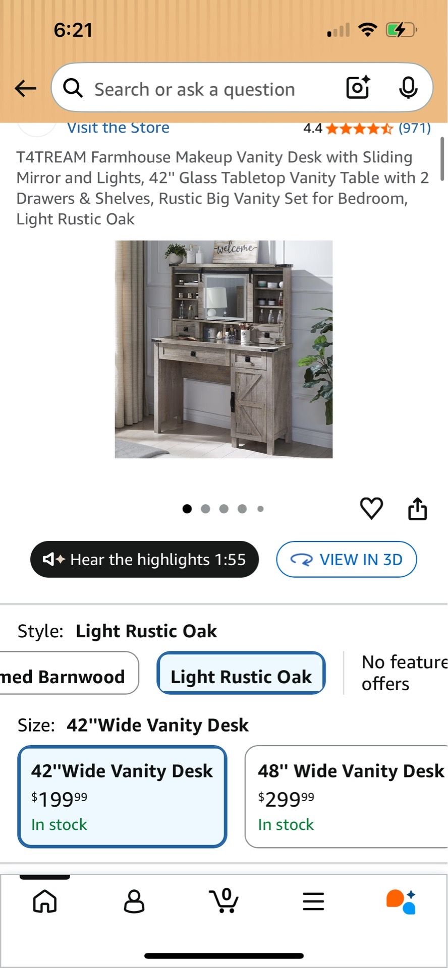 Makeup vanity