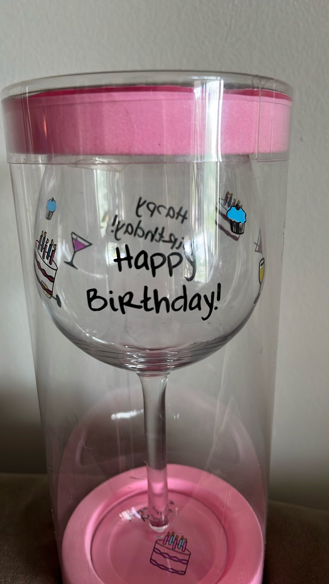 Happy Birthday Glass