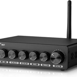 AIYIMA B07 Bluetooth Amplifier 2.1 Channel HiFi Stereo amp,300Wx2+300W TPA3255 Chips Subwoofer Amp with Bass Treble Controls,Dual Power Interface Desi