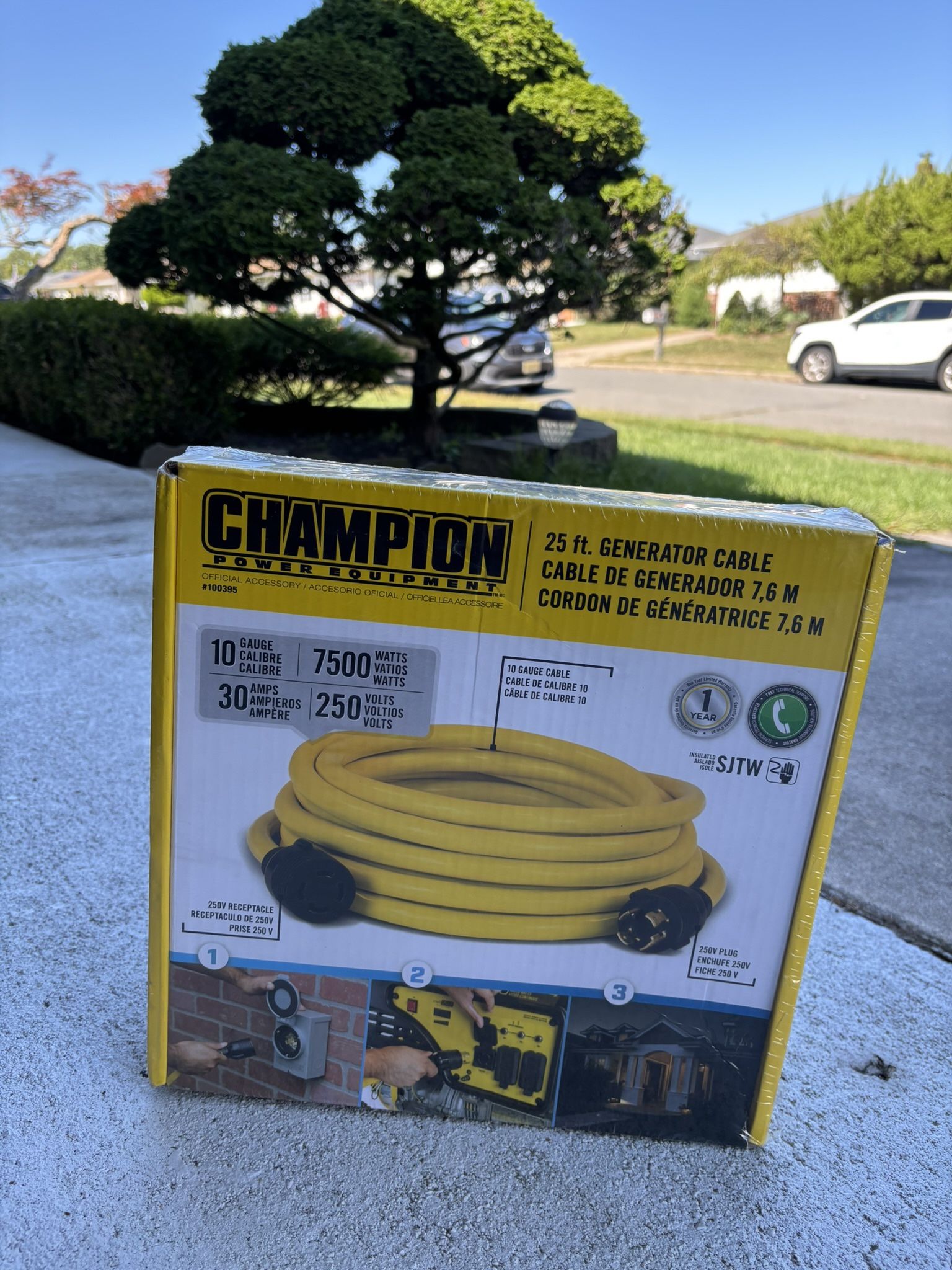 Champion Power Equipment 25-Foot 30-Amp 250-Volt Generator Power Cord for Manual Transfer Switch (L14-30P to L14-30R)