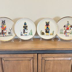 4 Beautiful Kachina Display Plates
