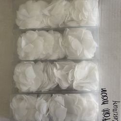 white wedding flower clips 