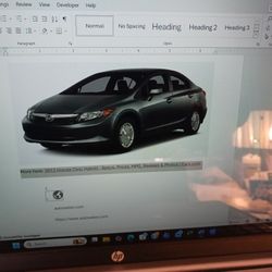 2012 HONDA CIVIC HYBRID, Orig Owner, 69k Miles, $10,800