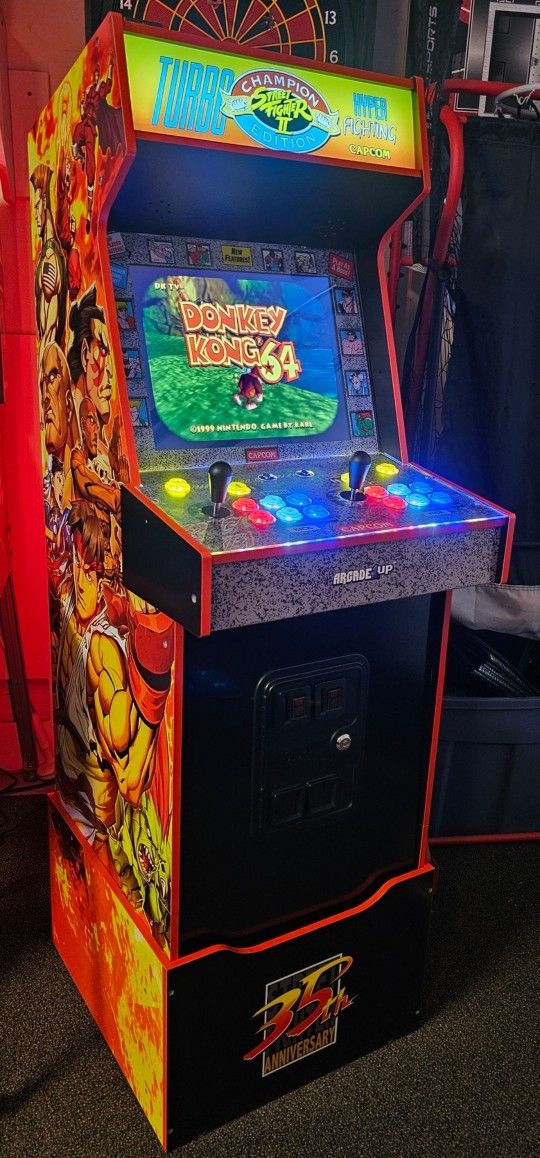 Retro Turbo Street Fighter Arcade1up Cabinet With Over 15,000 Video Games