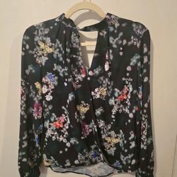 H&M Floral Long Sleeves Dress Shirt Blouse