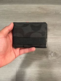 Coach Mens Black Monogram Bi-Fold Wallet