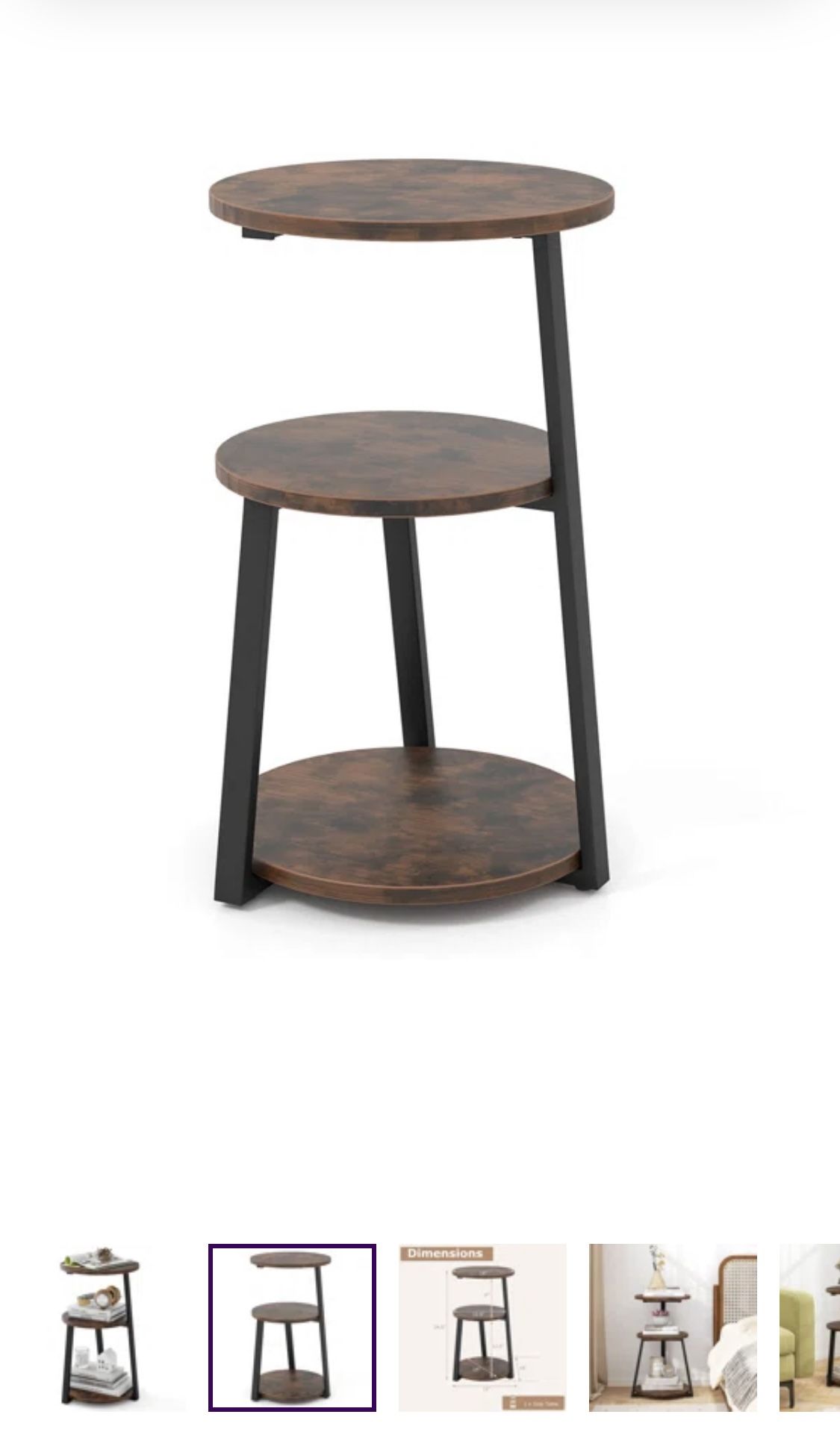 3-tier Round Side Table (BRAND NEW IN BOX)