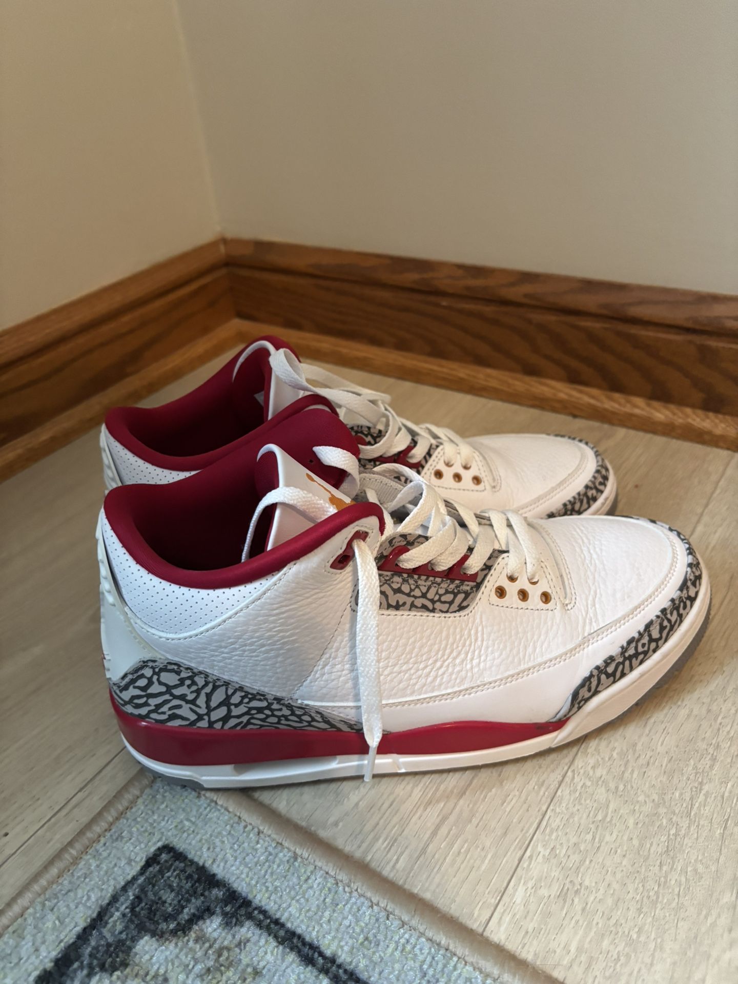 Mens Jordan 3 Retro Cardinal Red | Size 10.5