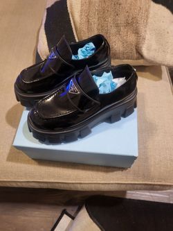 Prada Monolith Patent Leather Loafers