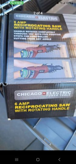 Chicago Electric Power Tools 6 Amp Reciprocating Saw with Rotating Handle