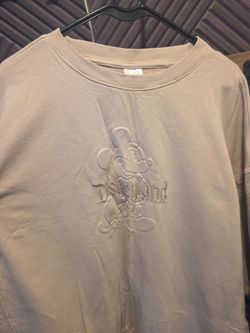 Disneyland Parks Embossed Mickey Mouse Crewneck Sweatshirt - Tan Color - Men's XL in Like-New Condition
