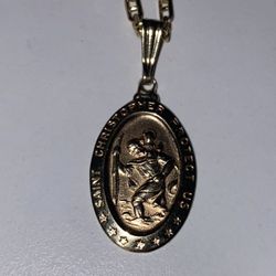 14K Gold Saint Christopher Pendant