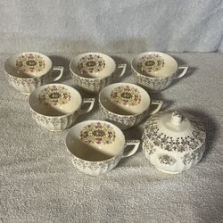 Limoges 22k Gold trim tea cups Sugar Bowl