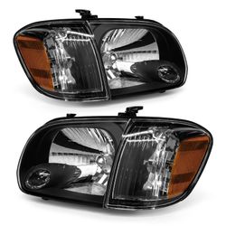 2005-2006 Tundra Double Cab / 2005-2007 Sequoia Headlights - Black Housing Pair