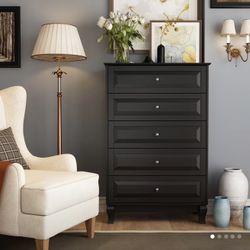 Brand New 5-Drawer Dresser – Black – Unassembled in Box