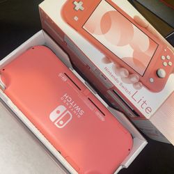 Pink Nintendo Switch Lite with travel case