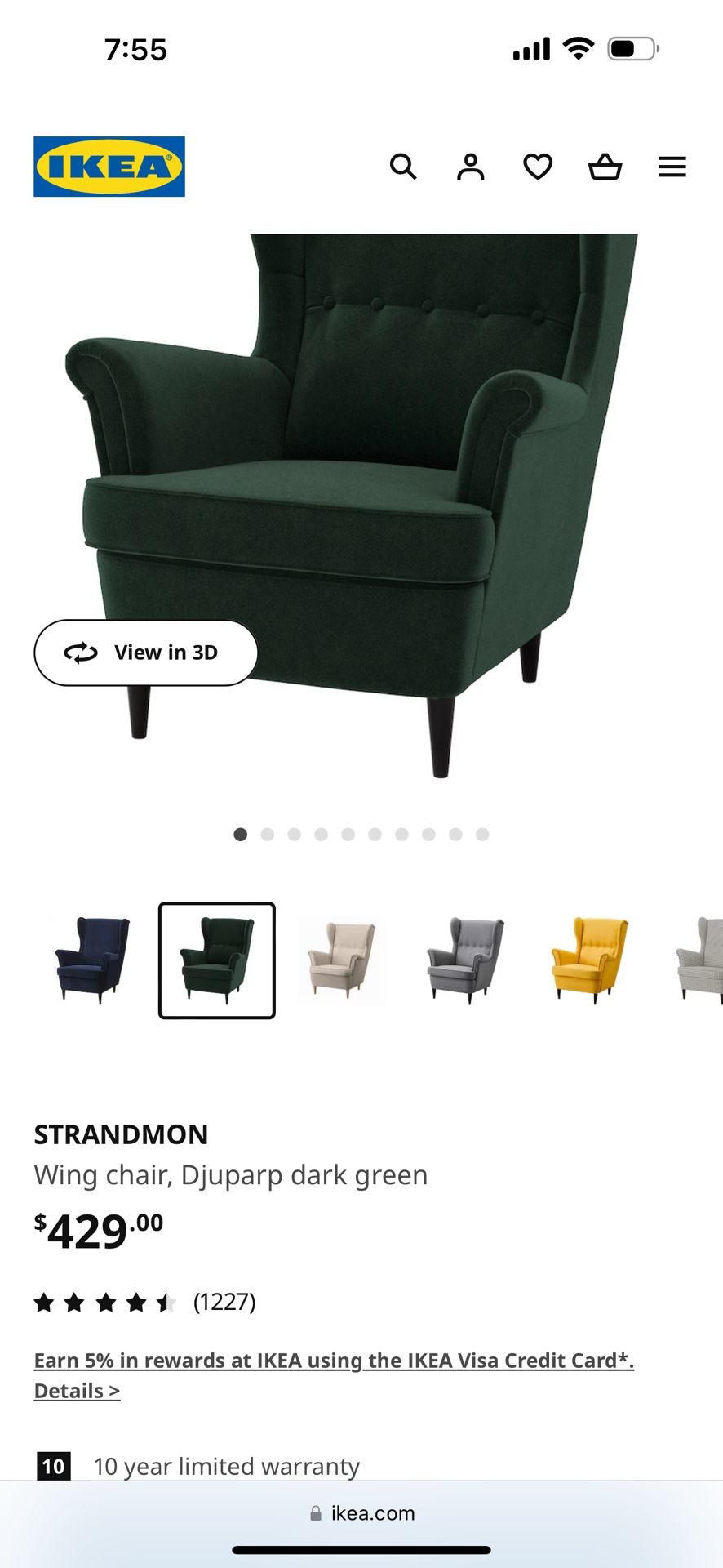 Beautiful Accent Chair Ikea Strandmon Wing Chair- One Chair Retails For $429
