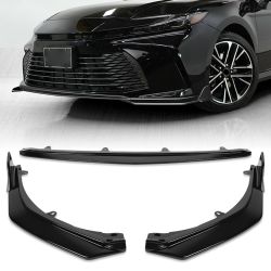 For 2025-2026 Toyota Camry LE XLE Painted BLK Front Bumper Lip Spoiler Splitter -(2-PU-202-PBK