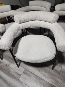 2 boucle chairs dining/living/office