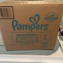 Pampers Swaddlers Diapers - Size 1, One Month Supply 