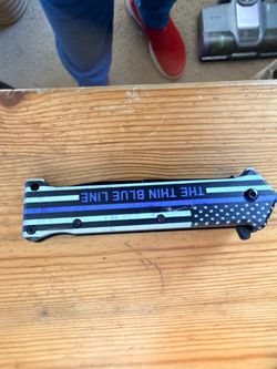 Thin Blue Line Folding Pocket Knife