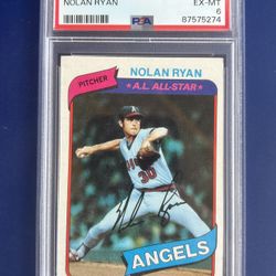 1980 Topps Nolan Ryan Baseball Card Graded PSA 6