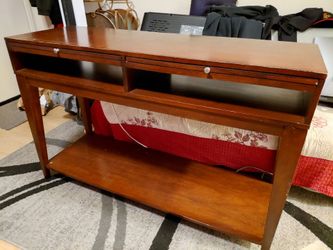 Wooden Sofa/Console Table w/Pull-Outs