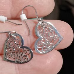 Carved Heart Earrings 