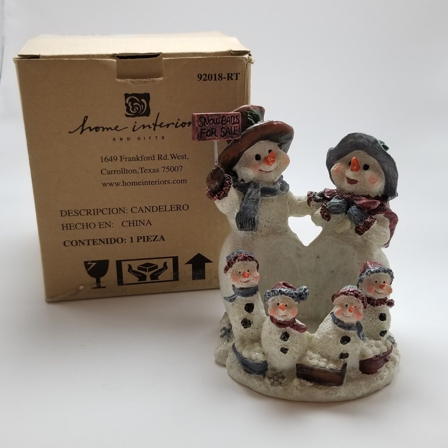 Home Interiors and Gifts Snowmen Family Votive Candle Holder #92018