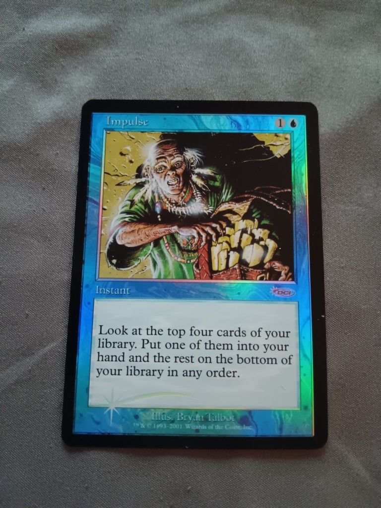 MTG 衝動/Impulse PROMO FOIL Impulse FNM Promo NM Foil Blue Instant MTG Card