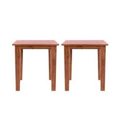 Brown Acacia Wood End Table | Sold as a Set of 2 for $150