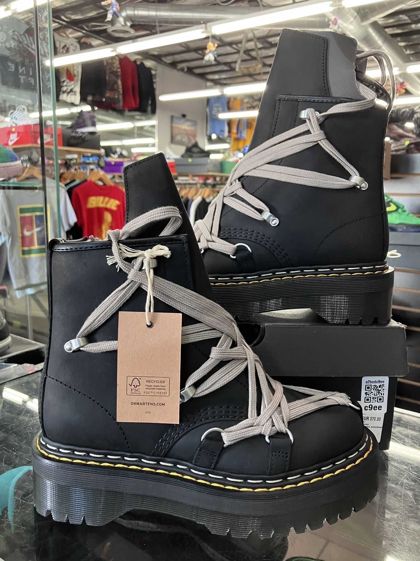 Dr. Martens 1460 DRKSHDW Quad Sole Mega Lace Boot Rick Owens Black