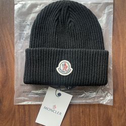 Moncler Beanie White Logo - Brand New 