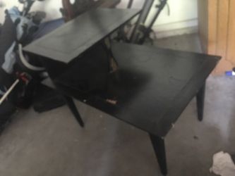 Lane mid century modern 2 tier end table painted black