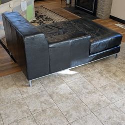 Free Black leather IKEA chaise chair 