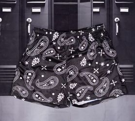 Bravest Studios Black Paisley Print Mesh Shorts