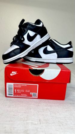 Nike Dunk Panda Kids Low-Top Sneakers in Black and White Size 11.5 C $20