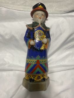 Chinese Porcelain Emperor Figurine Statue