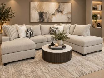 Beautiful Doble Chaise Sectional Made in USA designed for maximum comfort & plenty of seat ple