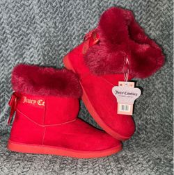 Juicy Couture Red Faux Fur Boots