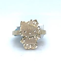 14Kt Yellow Gold Hello Kitty Ring 1.96g Size 6.5 199402/22