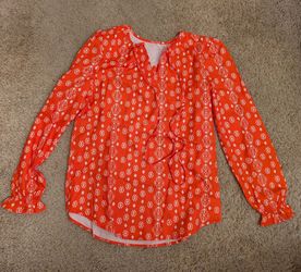Orange pattered blouse top