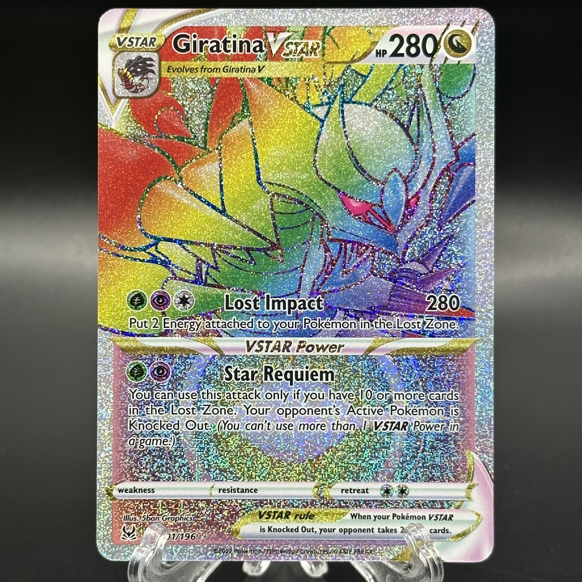 Pokemon Giratina VSTAR 201/196 Lost Origin Secret Rare Rainbow Rare