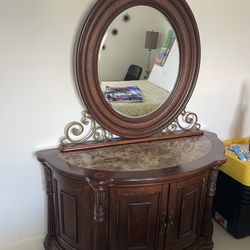 Granite console table + mirror