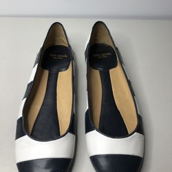 Kate Spade Blue White Strap Flats Shoes Women’s Sz 6M US/36EU