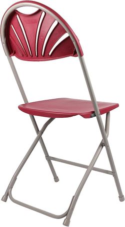 Red Plastic Folding Chair – Steel Frame, Commercial Event Chair, Halloween Party