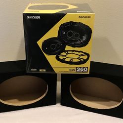 New Kicker 6x9” inch 360 Watts Max Car Audio Speakers + 6x9” inch Speaker Boxes (pair)  🔊🔥